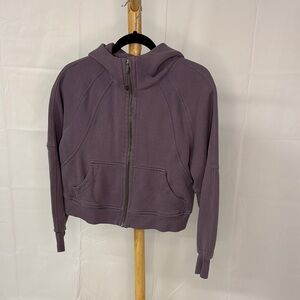 Lululemon Dusty Purple Full Zip Cropped Scuba Hoodie
